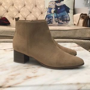 Tan suede booties